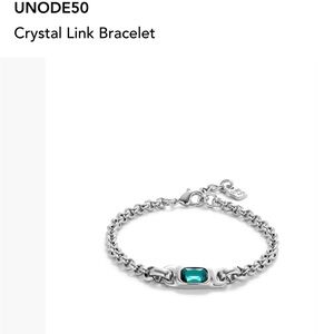 Unode50 NEW Silver Crystal Link Bracelet with Teal Crystal Stone.  So pretty 💌